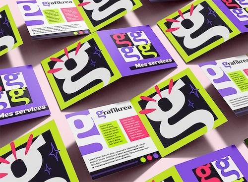 depliant avec identite visuelle forte