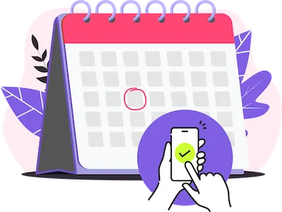 illustration calendrier et telephone